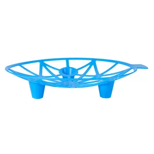 Blue plastic garden melon cradle detail, plant fruit support tray for preventing rot in farming.