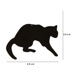 Acrylic black cat silhouette wall hanging yard garden ornament size 25x22 cm decor.