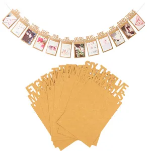 First Birthday Photo Banner Milestone Garland Kraft Paper Picture Frame Newborn Growth Record Party Decor