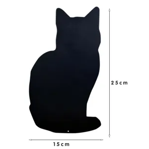 Black acrylic cat silhouette ornament, 25x15cm garden stake and cute home decor item.