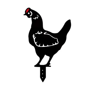 Acrylic Chicken Garden Stake Yard Art Outdoor Lawn Decoration Simulation Black Hen Yard Sign Decor