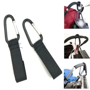 Universal Baby Stroller Hook Pram Hanger Velcro Strap Metal Buckle Diaper Bag Shopping Bag Hook Pushchair