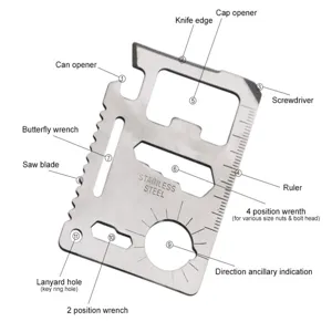 Scheda utensile di sopravvivenza multifunzione in acciaio inossidabile apribottiglie