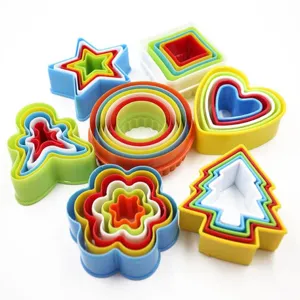 Plastic cookie cutters set nesting shapes baking molds for biscuits pastry cake DIY kitchen tools