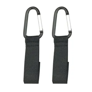 Stroller hooks pushchair clips for baby pram hanging bags accessories black durable pair.