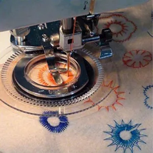 Circular stitch presser foot for household multifunctional sewing machines, detail.