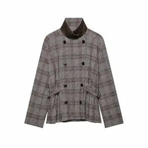 Γυναικείο Casual Καρέ Blazer Διπλό Στήθος Πέτο Μακρύ Μανίκι Regular Fit Polyester Σακάκι