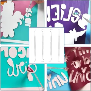 Bastel-Entgitterungswerkzeug-Set für Vinyl, präzise Edelstahlhaken und Schaber für DIY.