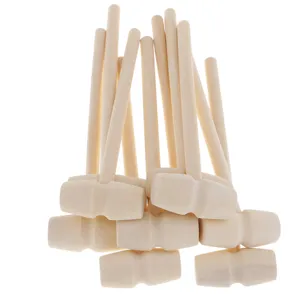 Mini wooden mallets set for crafts, crab cracking, and kids toys, natural wood finish.