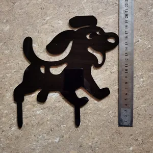 Black acrylic dog garden stake yard art lawn ornament outdoor decoration size display