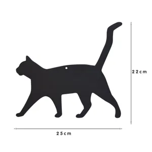 Black acrylic cat silhouette ornament detail view, perfect for garden, yard, and home wall decor.