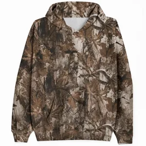 Mens 3D printed leaf camo hoodie casual long sleeve hooded sweatshirt streetwear fashion
