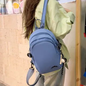 Lässiger Nylon Rucksack für Damen minimalistisch leicht multifunktional Umhängetasche blau