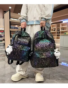 New ins style Korean design holographic backpack school bag for students and commuting use
