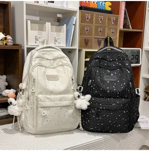Stylischer Schulrucksack mit Sternenmuster für Mädchen lässiger Alltagsrucksack Tasche