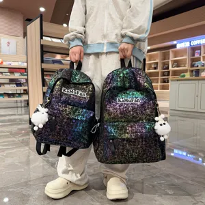 Korean ins style fashion reflective student backpack casual commuter school bag for girls