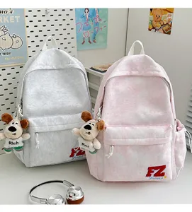 Vintage canvas backpack for student casual travel lightweight school bookbag stylish daypack