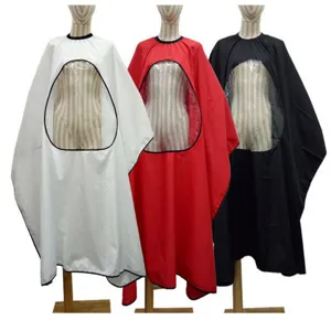 Waterproof Hairdressing Cape Salon Hair Cut Gown Pongee Barber Cape With Transparent Phone View Window Hair Styling Tool