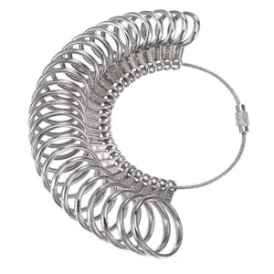 Metalen ringmaat meter set voor vingermaat meting US standaard 0-13 professioneel.