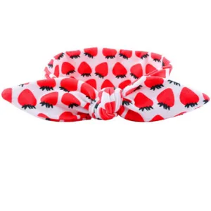 Bandeau élastique fraise pour enfants, joli accessoire de cheveux nœud oreilles de lapin.
