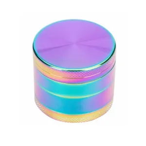 Metal Herb Grinder Zinc Alloy Spice Grinder With Magnetic Lid And Pollen Catcher Colorful Design For Kitchen Home