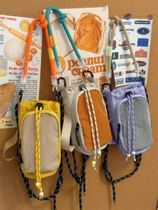 Borsa a tracolla in nylon mini borsa per bottiglia d_acqua casual alla moda per donna e uomo
