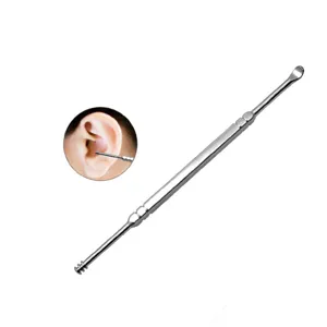 94mm double-headed spiral ear pick stainless steel earwax removal tool for kids detailed view