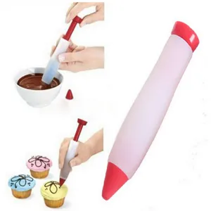 Stylo à Douille d'Écriture de Sauce au Chocolat en Silicone Outil de Décoration de Gâteau Cuisson Pâtisserie Gadget de Cuisine