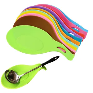 Repose Cuillère en Silicone Résistant à la Chaleur Support de Louche de Cuisine Multifonctionnel pour Spatule d'Ustensile de Cuisine