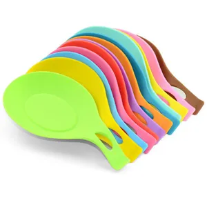 Repose cuillère en silicone coloré résistant à la chaleur ustensile de cuisine support louche.