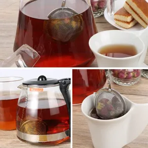 Boule à thé en acier inoxydable filtre infuseur avec chaîne pour tasse théière pro