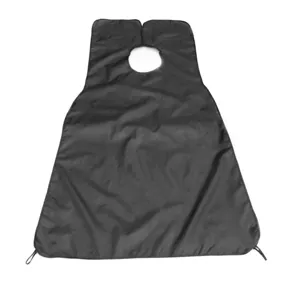 Black beard trimming apron shaving bib for men grooming hair catcher cloth cape daily use detail