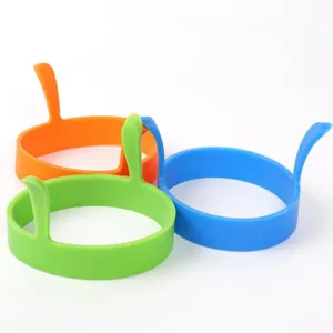 Silikon Doppelohr Spiegelei Form, buntes Küchen Pfannkuchen Ring Werkzeug für das Frühstück.