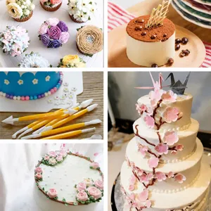 Ensemble de 8 outils de modelage de fleurs en fondant pour décoration de gâteau