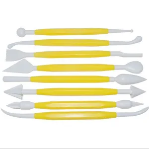 8pcs Outils de Modelage de Gâteau Fondant Ensemble Stylo à Sculpter Fleurs Sucre Pâtisserie
