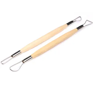 Doppelendige Tonmodellierwerkzeuge mit Holzgriff für Keramik und Töpferkunst Gestaltung.
