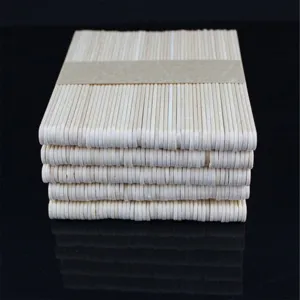 Natural wood popsicle sticks for DIY crafts and handmade art projects detail view.