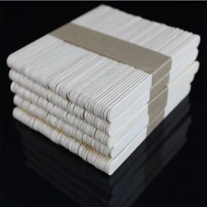 Natural wood popsicle sticks close up, craft sticks for DIY handmade projects, 11.4cm.
