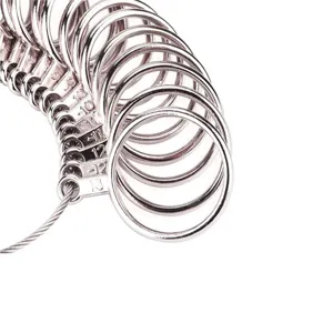 Metalen US ringmaat meetinstrument set, vingermaat meetringen 0-13 voor sieraden.