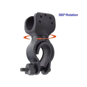 Soporte de abrazadera de linterna de bicicleta con rotacion ajustable de 360 grados util