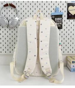 Mochila informal ligera con respaldo de malla transpirable y lindo estampado de estrellas diario.