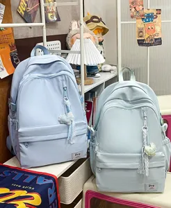 Casual large capacity school backpack for students, Korean style daily travel bag.