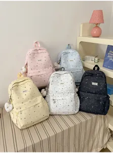 Japanese style star print casual backpack for women, multi-color school daypack daily use