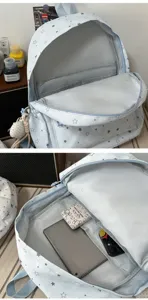 Japanese style ins star print backpack casual campus school book bag light travel daypack