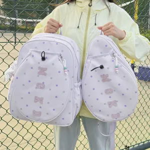 Mochila de Deporte de Bádminton de Gran Capacidad Nylon Estampado de Estrellas Estilo Coreano Bolsa de Gimnasio Ligera para Hombres Mujeres