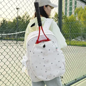 Mochila deportiva de moda para mujer, gran capacidad con estampado de estrellas bolsa ligera