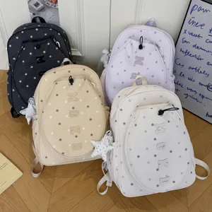 Mochila casual con diseño de estrellas, gran capacidad estilo coreano para la escuela.