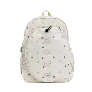Mochila casual ligera de estilo coreano con estampado de estrellas y letras para uso diario