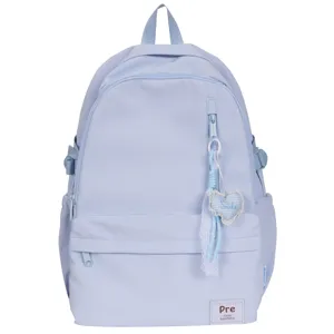 Light blue casual backpack large capacity school bag for students stylish daypack.
