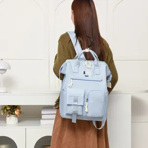 Waterproof Nylon Mommy Backpack Large Capacity Multi-Pocket Diaper Bag For Women Casual Commuting Travel Lightweight Fashion School Bag